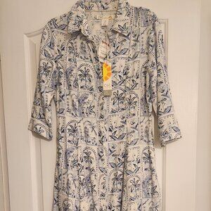 C&C California Linen Blend tropical dress